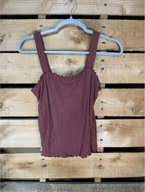 American Eagle Soft & Sexy Ribbed Tank Top - Burgundy